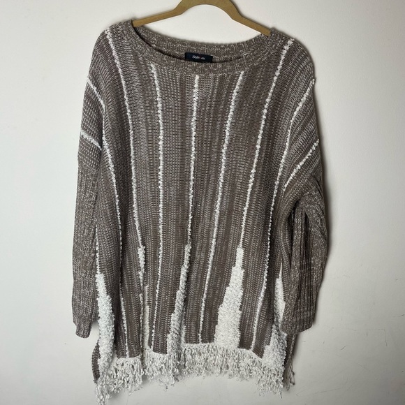 Style & Co Tan Fringe Sweater Size XL - Picture 1 of 6